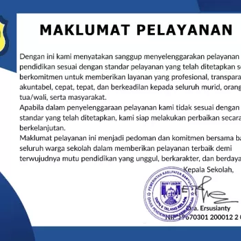 Maklumat pelayanan di smpn 6 talang kelapa